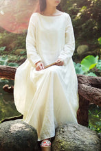 Load image into Gallery viewer, Kaftan Linen Long Sleeve Dress C2860
