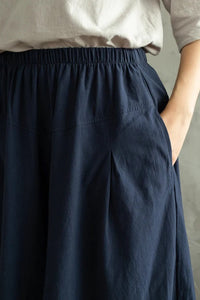 Spring and Summer Casual Cotton Linen Skirt Pants C2854