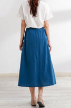 Load image into Gallery viewer, Casual Elastic waist linen maxi Skirt A014
