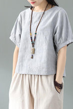 Load image into Gallery viewer, Chinese cotton and linen lantern sleeves short sleeves CYM040-190072
