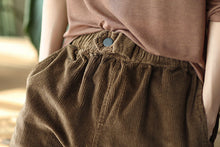 Load image into Gallery viewer, Coffee Color Elastic Waist Corduroy Pants C2440
