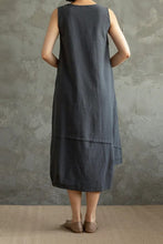 Load image into Gallery viewer, Black Summer Women Sleeveless Midi Dress C2867
