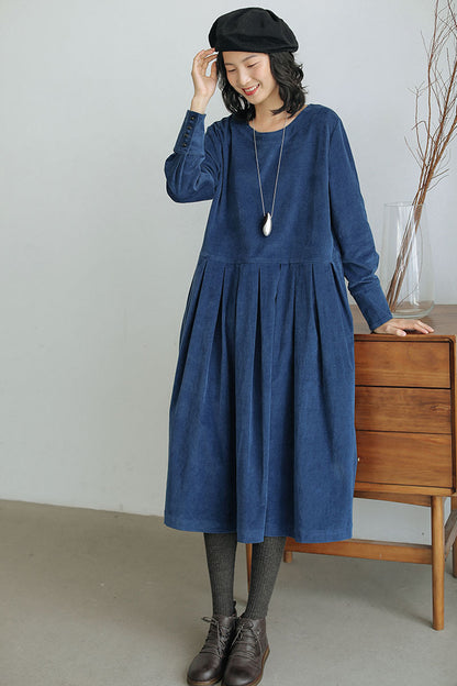 Brown Long Velvet Dress C2451