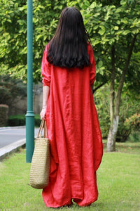Kaftan Linen Long Sleeve Dress C2860