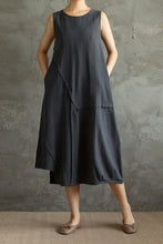 Load image into Gallery viewer, Black Summer Women Sleeveless Midi Dress C2867
