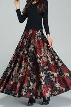 Load image into Gallery viewer, Plus Size Thicken Floral Print Swing Winter Skirt C2484

