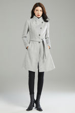 Load image into Gallery viewer, Winter Gray Warm Wool Coat C2988
