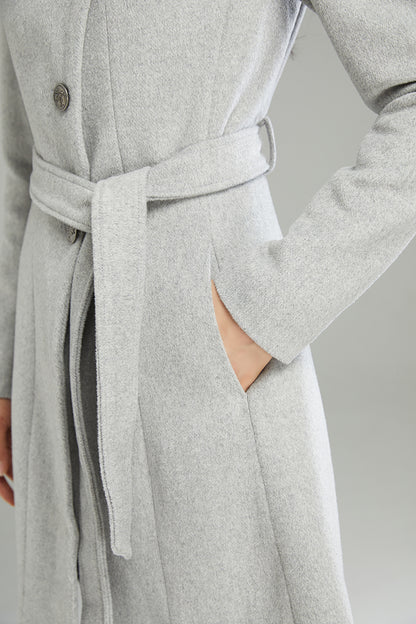 Winter Gray Warm Wool Coat C2988