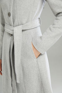 Winter Gray Warm Wool Coat C2988