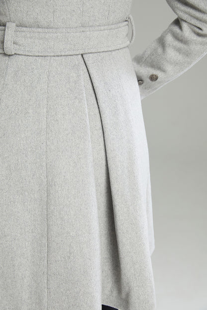 Winter Gray Warm Wool Coat C2988
