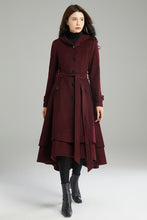 Load image into Gallery viewer, Women Long Hooded Wool Coat C2992
