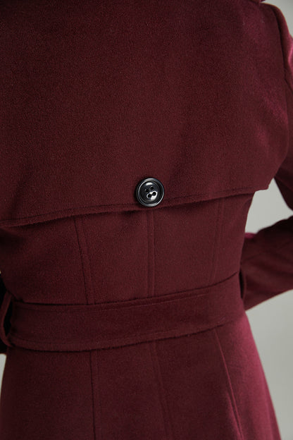 Long Double-breasted Wool Coat C2994