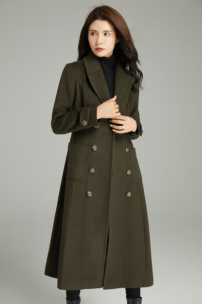 Women Double-breasted Wool Coat C2995