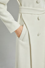Load image into Gallery viewer, White Asymmetrical Long Wool Coat C2997

