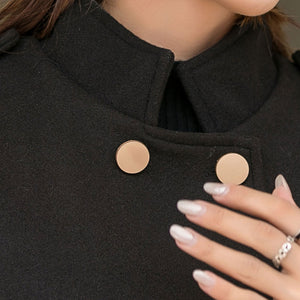 Black Winter Wool Cape Coat, Wool Cloak Coat, Oversized Poncho Jacket C254001