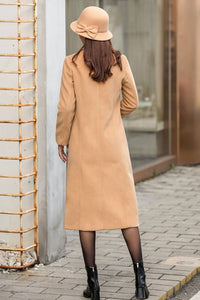 Camel Wool Coat, Long maxi Wool Jacket Coat, Loose fit wool coat C254301