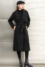Load image into Gallery viewer, Belted Wool Trench Coat, Relaxed Fit Winter Fall Coat C254901
