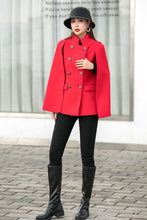 Load image into Gallery viewer, Vintage Inspired Women&#39;s Cashmere Wool Cape Coat C254501
