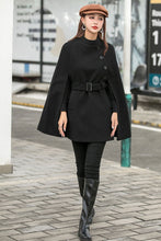 Load image into Gallery viewer, Oversized Wool Poncho Jacket, Winter Fall Short Cloak Coat  C2546
