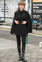 Load image into Gallery viewer, Oversized Wool Poncho Jacket, Winter Fall Short Cloak Coat  C2546
