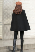 Load image into Gallery viewer, Oversized Wool Poncho Jacket, Winter Fall Short Cloak Coat  C2546
