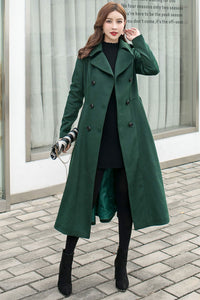 Vintage Inspired Green Wool Coat  C2579