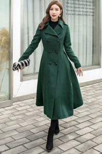 Vintage Inspired Green Wool Coat  C2579