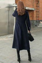 Load image into Gallery viewer, Retro Blue Long Wool Coat C2582,Size XS #CK2101397
