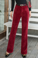 Load image into Gallery viewer, Red Corduroy Pants, High waist Long Corduroy Pants C2547
