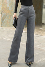 Load image into Gallery viewer, Gray wool pants, Long wool pants, High waist pants C254801
