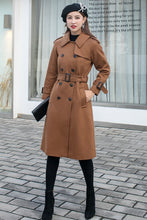 Load image into Gallery viewer, Belted Long Wool Coat Women C2585
