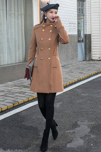 Double Breasted Wool Trench Coat C2586,Size XS #CK2101483