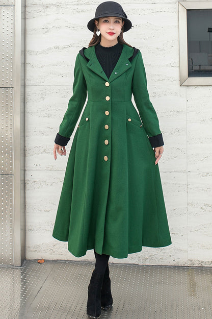 Vintage Inspired Long Wool Princess Coat C2590
