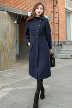 Load image into Gallery viewer, Navy Blue Uniform Wool Coat C2566,Size M #CK2101435
