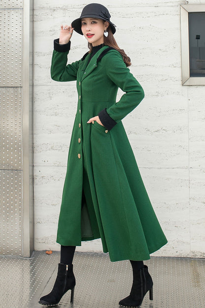 Vintage Inspired Long Wool Princess Coat C2590