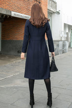 Load image into Gallery viewer, Navy Blue Uniform Wool Coat C2566,Size M #CK2101435
