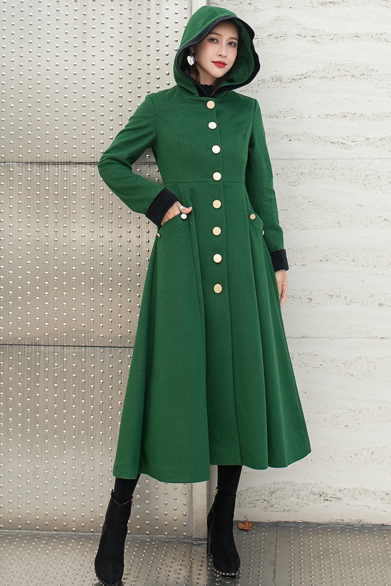 Vintage Inspired Long Wool Princess Coat C2590