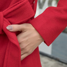 Load image into Gallery viewer, Red Double Breasted Wool Coat C2567,Size S #CK2101407
