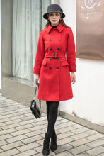 Load image into Gallery viewer, Red Belted Coat, Military Coat C2568,Size M #CK2101408
