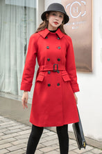 Load image into Gallery viewer, Red Belted Coat, Military Coat C2568,Size M #CK2101408
