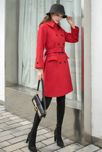 Load image into Gallery viewer, Red Belted Coat, Military Coat C2568
