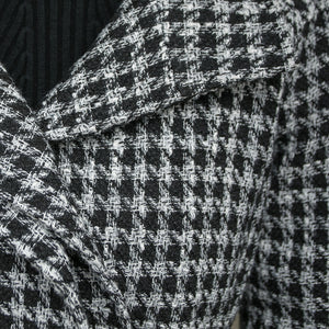 Houndstooth Belted Wool Coat Women C2570