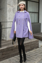 Load image into Gallery viewer, Purple Cloak Coat Women  C2571

