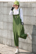 Load image into Gallery viewer, Women Green Linen Overalls C2749
