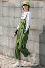 Load image into Gallery viewer, Women Green Linen Overalls C2749
