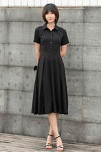 Load image into Gallery viewer, Summer Women Shirt Midi Fit and Flare Little Black Dress C2796#CK2201444

