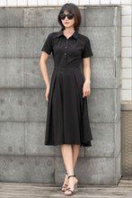 Load image into Gallery viewer, Summer Women Shirt Midi Fit and Flare Little Black Dress C2796#CK2201444
