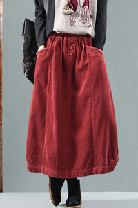 Casual Corduroy maxi skirt C1820