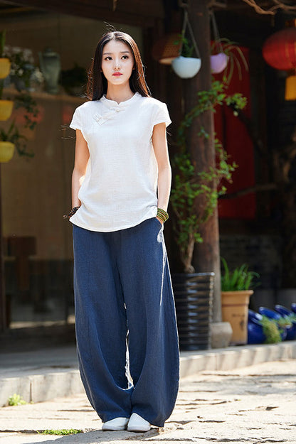 Casual bagy linen pants