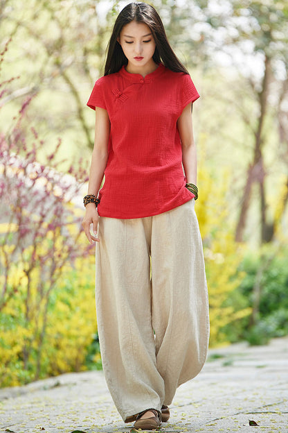 Casual bagy linen pants